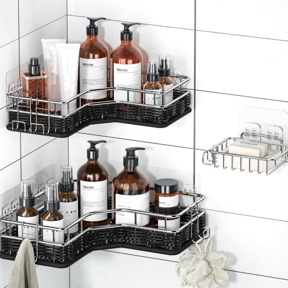 New Corner Shower Shelves-3 Count
